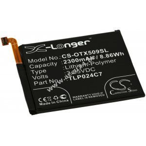 Batterij geschikt voor mobiele telefoon, smartphone Alcatel 1X Dual SIM LTE / 5059X / type TLP024C7 en anderen