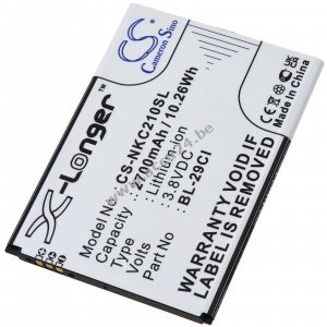 Batterij past smartphone mobiele telefoon Nokia C10 C20 C21 Type BL-29CL