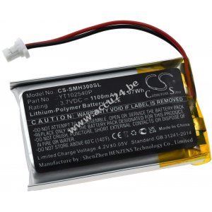 Batterij geschikt voor draadloze headset Sena 30K, SP46, 50S, type YT102540P