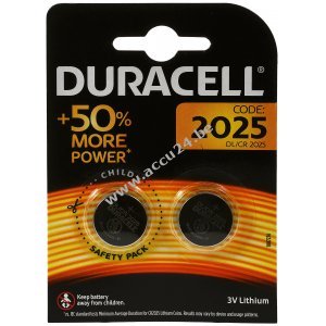 Lithium knoopcel Duracell CR2025 DL2025 blisterverpakking van 2