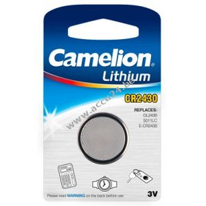 Lithium knoopcel Camelion CR2430 1 blisterverpakking