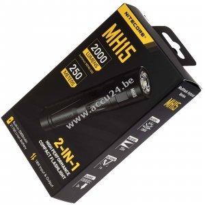 Nitecore MH15 zaklamp, licht incl. powerbankfunctie, 2000 lumen