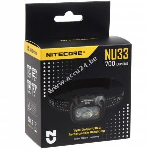 Nitecore NU33 LED-hoofdlamp, hoofdlamp, USB-C, max. 700 lumen