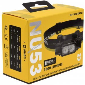 Nitecore NU53 LED-hoofdlamp, hoofdlamp, USB-C, max. 1800 lumen