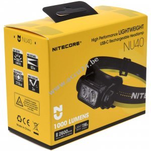 Nitecore NU40 LED-hoofdlamp, hoofdlamp, USB-C, max. 1000 lumen