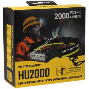 Nitecore HU2000 LED hoofdlamp, hoofdlamp, USB-C, max. 2000 lumen zwart