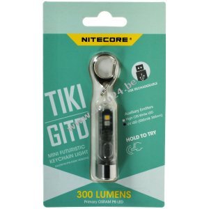 Sleutelhanger zaklamp Nitecore TIKI GITD - Glow in the Dark, met Micro-USB