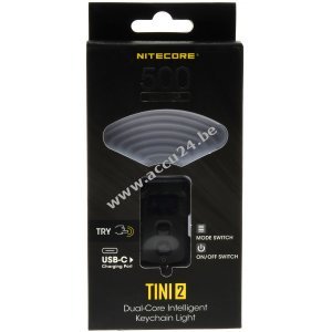 Nitecore TINI 2 LED sleutelhanger zaklamp, 500 lumen