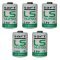 5x Lithium batterij Saft LS14250 1/2AA 3,6Volt