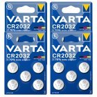 20x VARTA CR2032 DL2032 ECR2032 Lithium knoopcellen - 4x blisterverpakking van 5 voor horloges, autosleutels