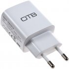 Oplaadadadapter met USB-C Type-C 5V 3.0A Wit voor apparaten met USB-C oplaadpoort